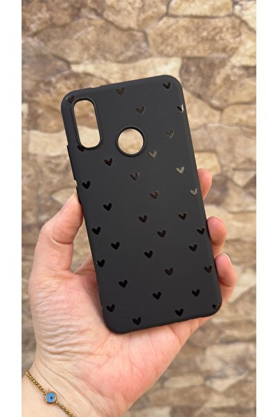 Vip Case Huawei P30 Lite Uyumlu Mini Siyah Kalp Desenli Silikon Darbe Emici K...