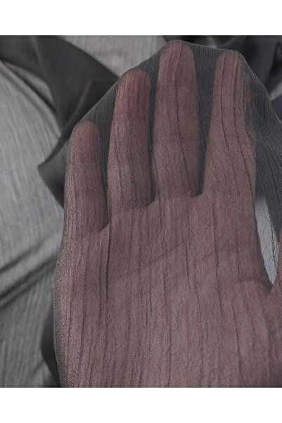 Kumaş Parça Μαύρο Χρώμα Ζαρωμένο Ύφασμα Σιφόν 150x230εκ.