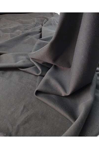 Kumaş Parça Ύφασμα χτενισμένο βαμβακερό με δύο κλωστές σε χρώμα ανθρακί πράσι...