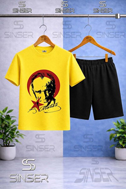 SS SİNSER Παιδικό μπλουζάκι με στάμπα ATATURK RED MOON STAR BLACK με λαιμόκοψ...