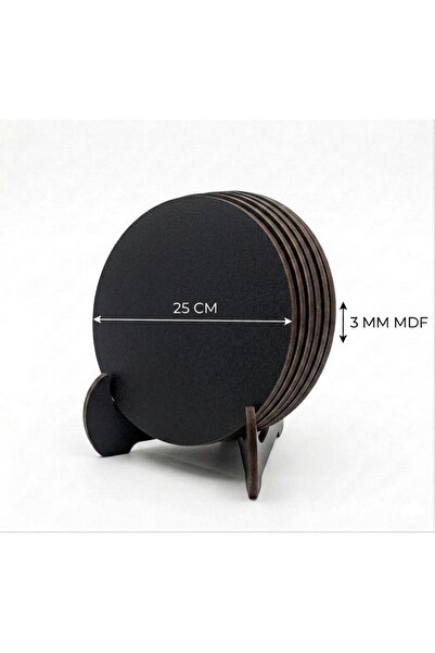 MRX -HOME 25 CM 6’lı Yuvarlak MDF Nihale Seti | Pasta Sunum Tencere Altlığı +...