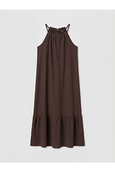 LC Waikiki Timeless Clothing & Timeless Choices Ruffled Halter Roba Collar Dress