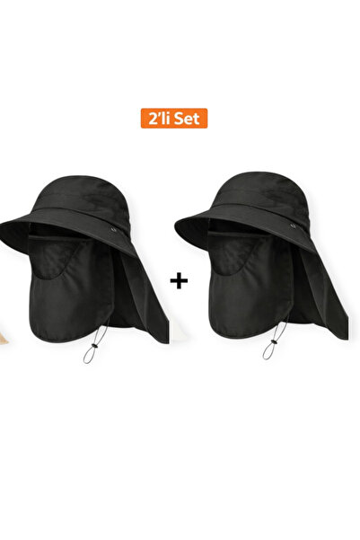 Mustran Σετ 2 τεμαχίων Με προστασία UV Αποσπώμενο καπέλο ηλίου Unisex με μάσκ...