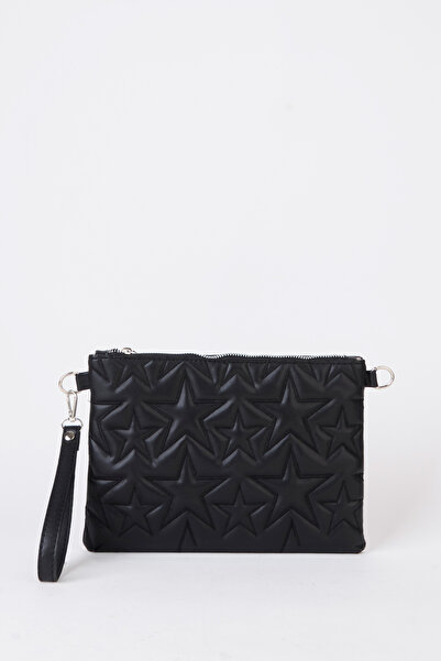 Vivaq Γυναικεία τσάντα χειρός και clutch με κέντημα μαύρου αστεριού, από συνθ...