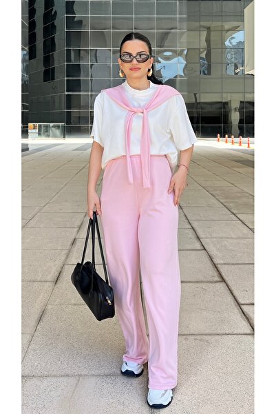 Butik PEMBE FULAR DETAYLI PANTOLON TAKIM