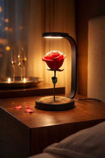 Layera Home Modern LED Gül Lamba – USB ile Aydınlatma | Romantik Gece Işığı, ...