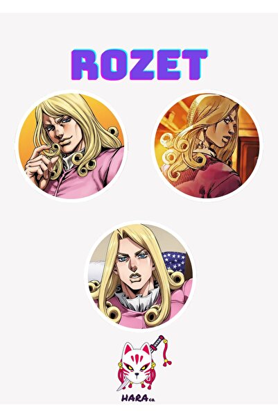 Hara Company Jojo Animesi Funny Valentine Anime Rozet Seti 3’lü