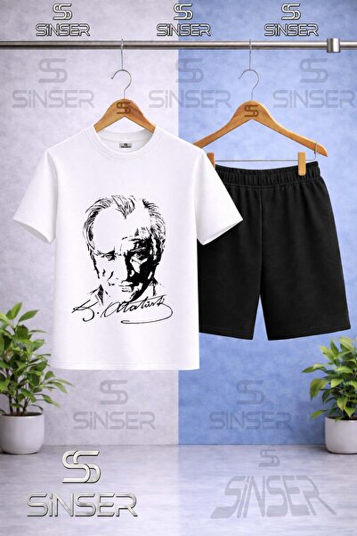 SS SİNSER Παιδικό μπλουζάκι με στάμπα ATATURK SIGNATURE BLACK με λαιμόκοψη πο...