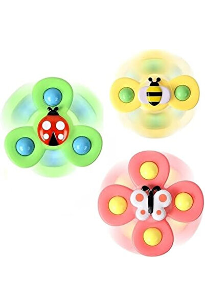 OEM Set de 3 jucării interactive cu ventuză pentru bebeluși Albină/Fluture/Bu...