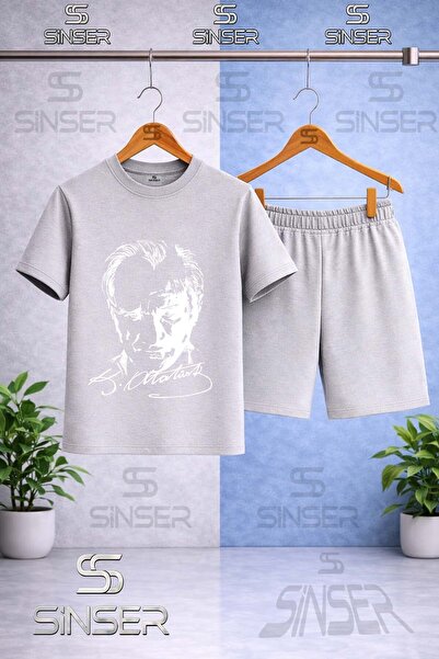 SS SİNSER Παιδικό μπλουζάκι με στάμπα ATATURK SIGNATURE WHITE με λαιμόκοψη πο...