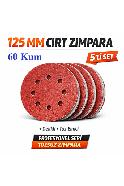 Venoa 125 mm Cırt Zımpara Kağıdı 5 Adet – 8 Delikli Disk, Ahşap & Metal Uyuml...