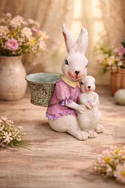 Gardenya Anne Çocuk Temalı Tavşanlar Polyester Biblo