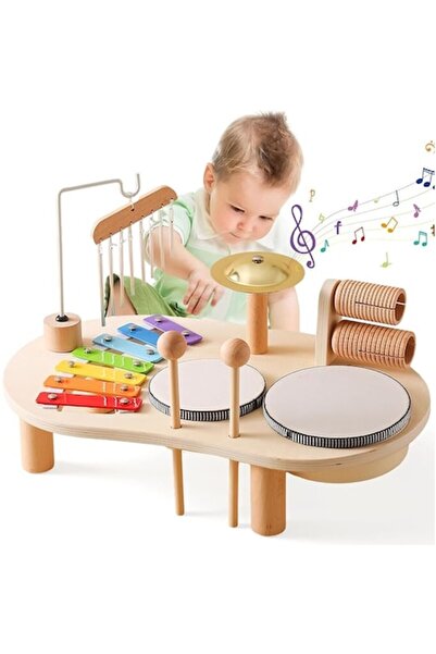 OEM Μουσικό Τραπέζι - Σετ Τυμπάνων 7 σε 1 για Παιδιά, Μουσικό Παιχνίδι Μοντεσ...