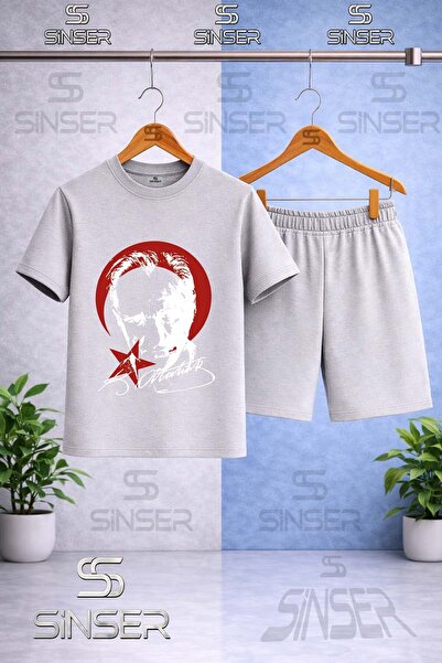 SS SİNSER Children's Ataturk Red Moon Star White Printed Crew Neck T-Shirt - ...