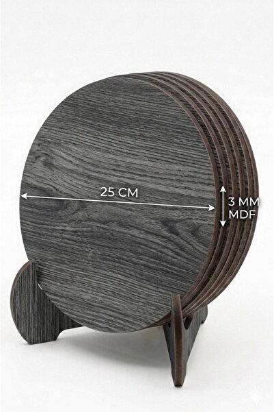MRX -HOME 25 CM 6’lı Yuvarlak MDF Nihale Seti | Pasta Sunum Tencere Altlığı +...