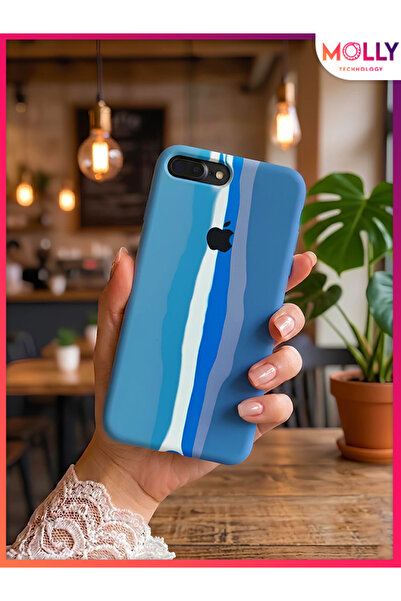 Molly iPhone 7 ve 8 PLUS İçin Ocean Flow Silinebilir Liquid İçi Kadife Siliko...