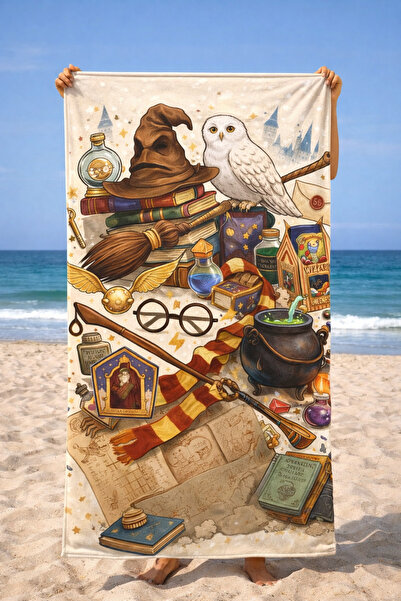 Piloji Fantastic Magic World Beach Towel – Digital Printed 75X150 Cm, Vintage...