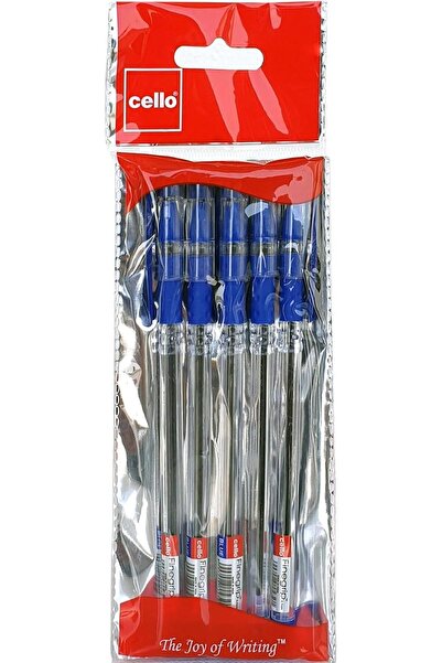 CELLO Fine Grip Ballpoint Pen with 0.7mm Tip, Blue Ink Pen Set for Students, ...