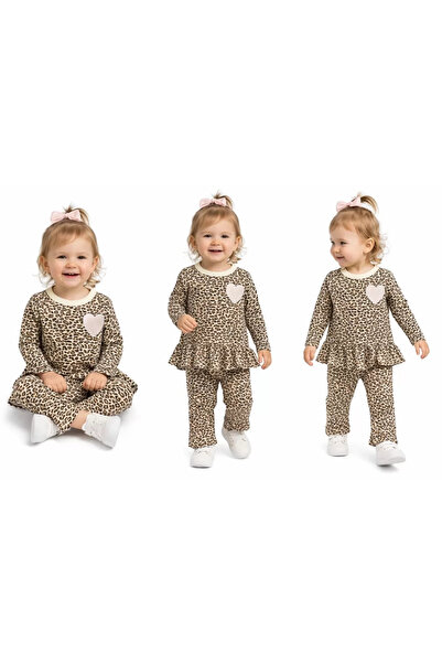 Veraura Lifestyle 9/18 Month Leopard Printed Combed Cotton Baby Set