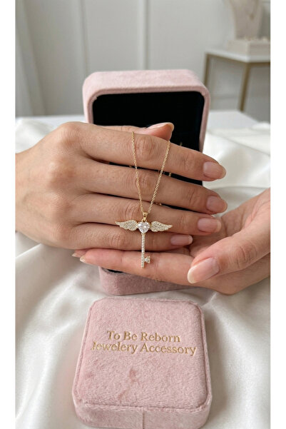 To Be Reborn JEVELRY ACCESSORY SELDA AÇIKEL Çelik Melek Kanadı Anahtar Kolye ...