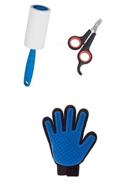 FRAME 34 Set of 3 Cat Crawling Gloves Cat Nail Clipper Hair Removal Roller