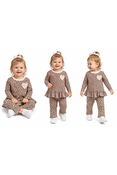 Veraura Lifestyle 9/18 Month Leopard Printed Combed Cotton Baby Set