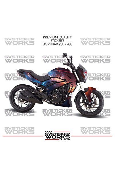 ARONA Bajaj Dominar Kaplama 250 / 400 Sticker Kırmızı Ve Mavi Şimşek Design M...