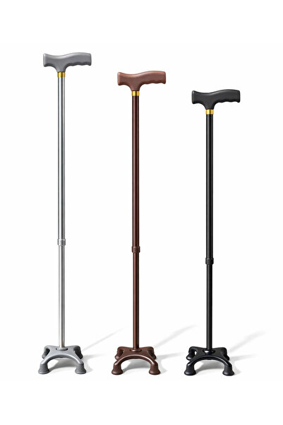 eco port Metal 4 Ayaklı Ayarlanabilir Destek Bastonu - T Saplı Alk5488