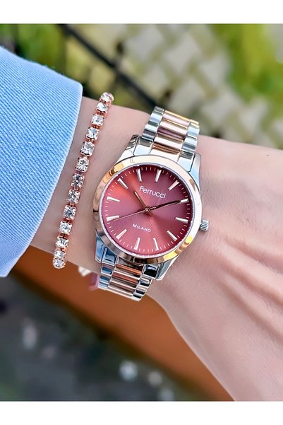 Ferrucci Women's Wristwatch New Model Steel Band Waterproof 2 Years Warranty Bracelet Gift