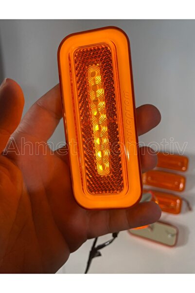AHMET OTOMOTİV Neon Ledli Dikdörtgen Yan Kasa Lambası Sarı 12volt-24volt