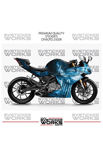 ARONA CFMOTO 250SR Kaplama Sticker Blue Punisher Design Motor Kaplama Modeli ...