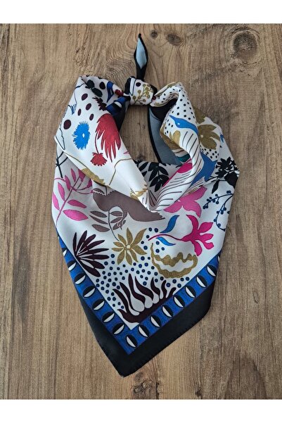 Zelayn Φουλάρι μπαντάνα σε μπλε ναυτικό με φλοράλ σχέδια