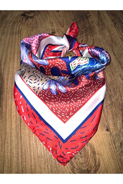 Zelayn Φουλάρι μπαντάνα σε μπλε ναυτικό με φλοράλ σχέδια