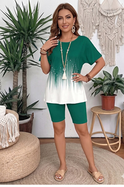 Modayakamoz New Season Women's Short Sleeve Crew Neck Patterned Diver Blouse ...