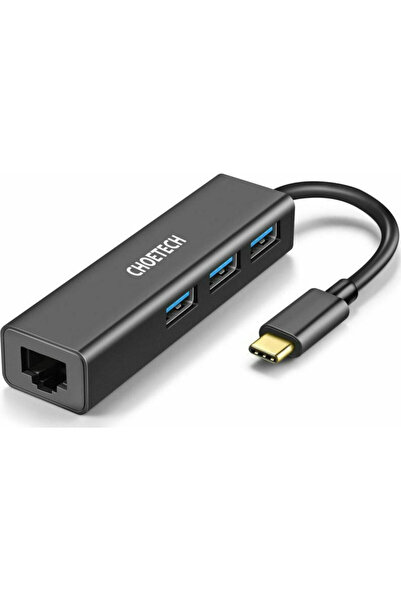CHOETECH USB 3.0 4 Θύρες με USB-C / Ethernet Γκρι