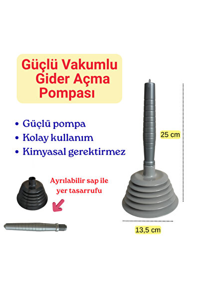 Hakan Living Gider Açma Pompası Körüklü Büyük | Mutfak Banyo Duş Gideri