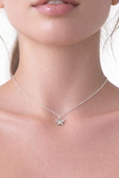 ATALYA ACCESSORY Minimal Yusufçuk Figürlü Zirkon Taşlı Gold Çelik Kolye – Zar...