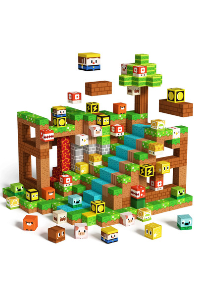 magnetcraft Mario Mıknatıslı Manyetik Blok Seti 150 Parça 2.5cm Büyük Boy Man...