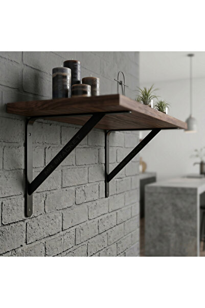 MR.BRACKET 25x25cm Orta Yük 2 ad. Siyah Modern Raf Altı Tutucu Ayak - Metal L...