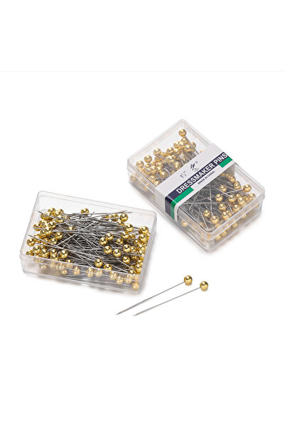 Choice3 Gold 100Pcs/Box Stainless Steel Round Pearl Head Needles Stitch Strai...
