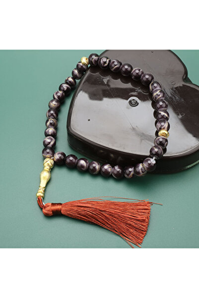 Choice PURPLE New 33 Beads 10mm Cracked Glass Tasbih Muslim Prayer Beads for ...