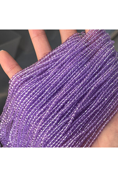 Choice20 2mm Purple 5 Strands Spinels Stone Beads Crystal Faceted Spacer Glas...