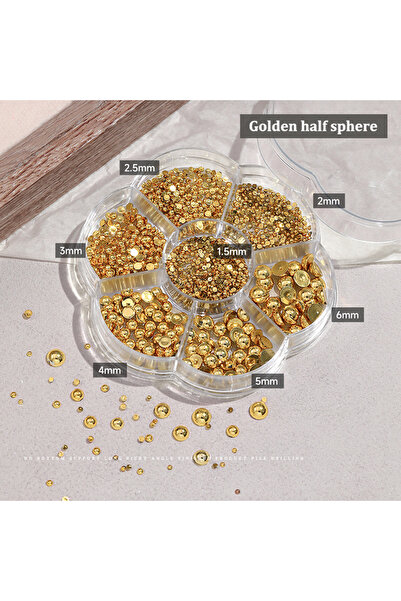 Choice Gold 7 Grids Silver Gold Pearl Nail Art Decorations White Half Round F...