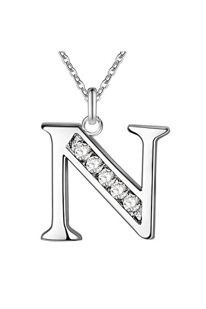 Choice23 N New 925 Sterling Silver Necklace 26 Letter Pendant For Women Fashi...