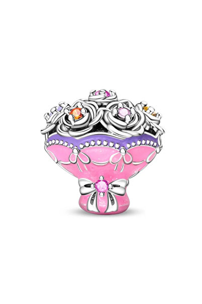 Choice28 PAC1899 925 Silver Flowers Bouquet Rose Sunflower Blossom Petal Char...