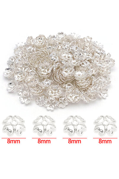 Choice 8mm Color 1 20pcs 18K Real Gold Plated Brass Flower Beads Caps, Hollow...