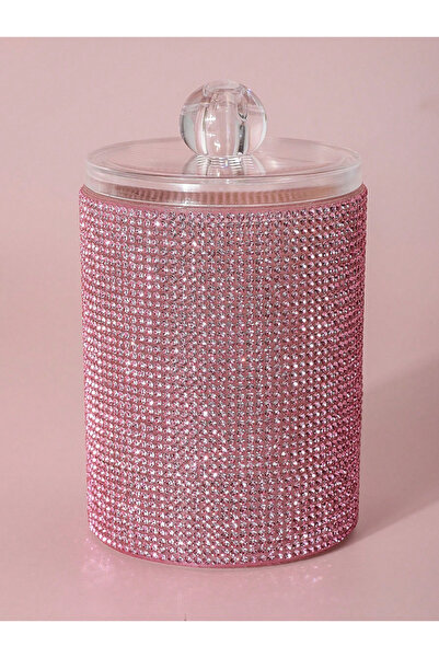 choice2 1pcs 3 Colors Luxury Diamond-Studded Cotton Swab Storage Jar, Decorat...