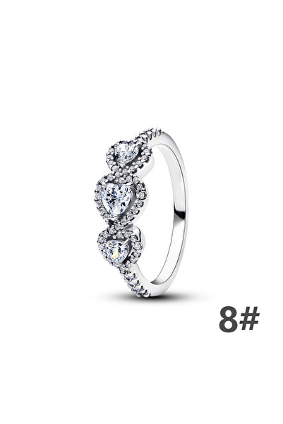 Choice12 AMR065-8 Luxury Heart Bow Pendent Necklace 925 Silver Golden Diamond...