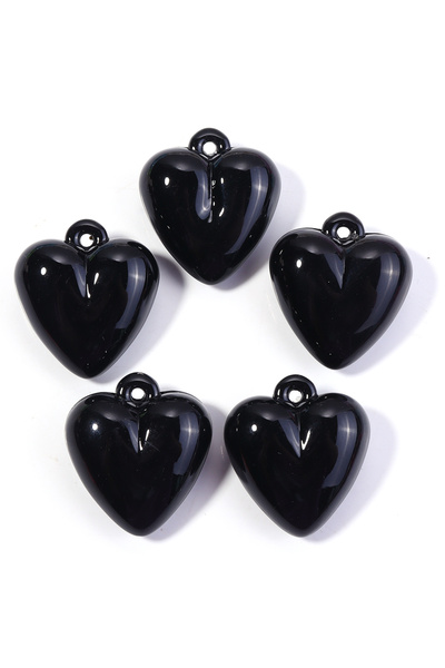 Choice Black 5pcs/lot Acrylic Heart Charms Pendant Colorful 32X35mm Love Hear...