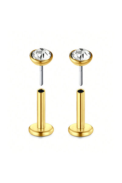 Choice4 Straight Barbell Ears 0.8x6mm Earrings Style 3 20G Threadless Earring...